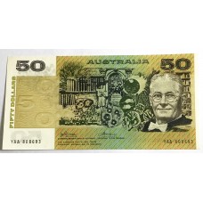 AUSTRALIA 1974 . FIFTY 50  DOLLARS BANKNOTE . PHILLIPS/WHEELER . FIRST PREFIX YAA